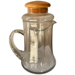 Baker Hart + Stuart Brown Glass Wine Decanter Pitcher & Teak Lid + Ice Chamber